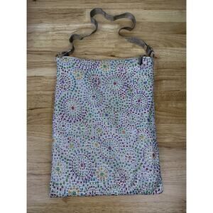 Vintage Whiting & Davis 1970’s Colorful Starburst Enamel Mesh Disco Satchel Bag